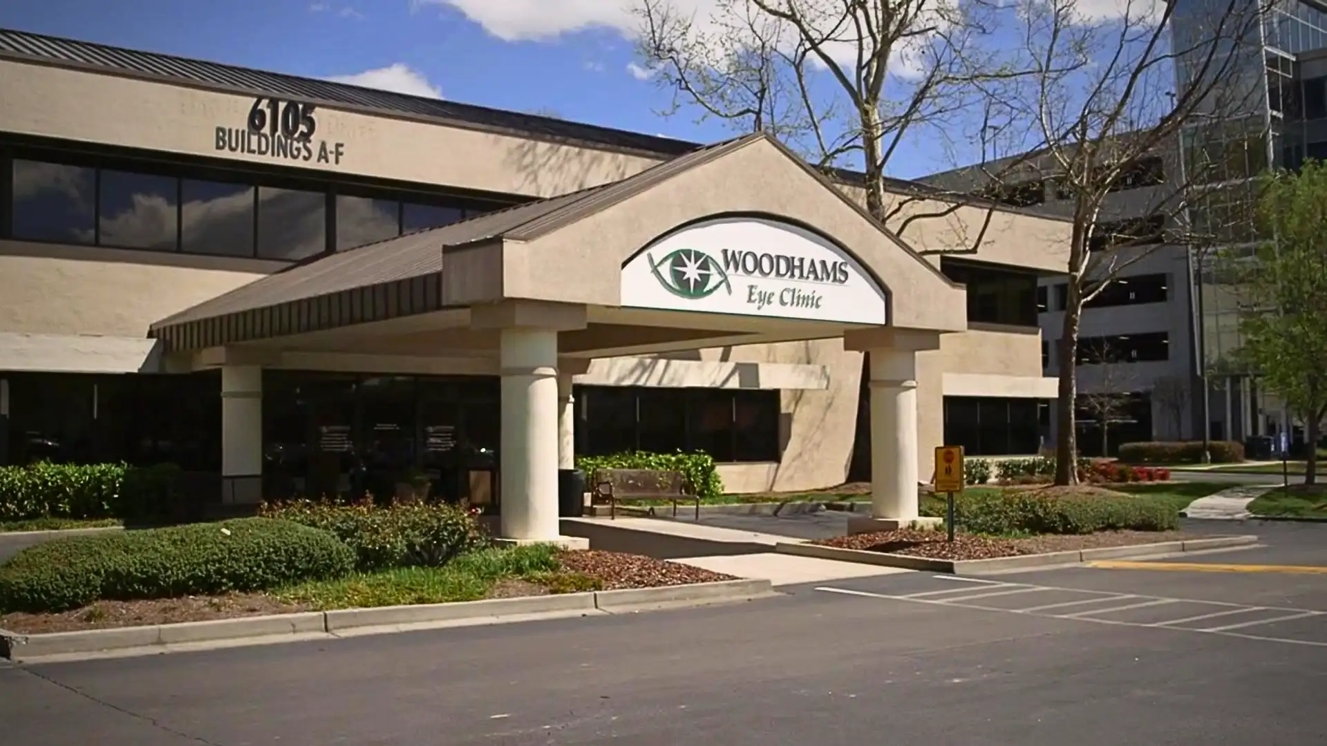 Exterior shot of entrance to Woodhams Eye Clinic